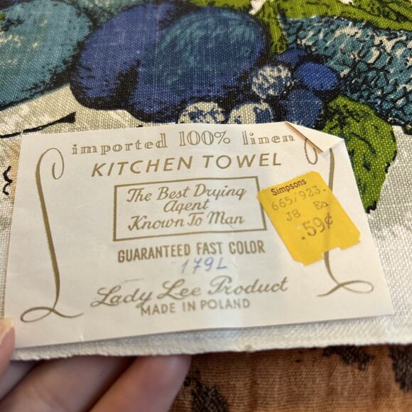 Vintage Linen Towels His Hers Embroidered Fingertip Floral Kitchen Turquoise - Picture 6 of 15
